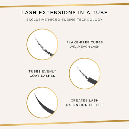 BARKOMA® Tubing Mascara – Lash Extensions in a Tube, Easy-to-Remove Eye Makeup, Clinically Proven to Volumize & Curl, 24Hr Smudge-Proof Longwear, Vegan & Cruelty-Free