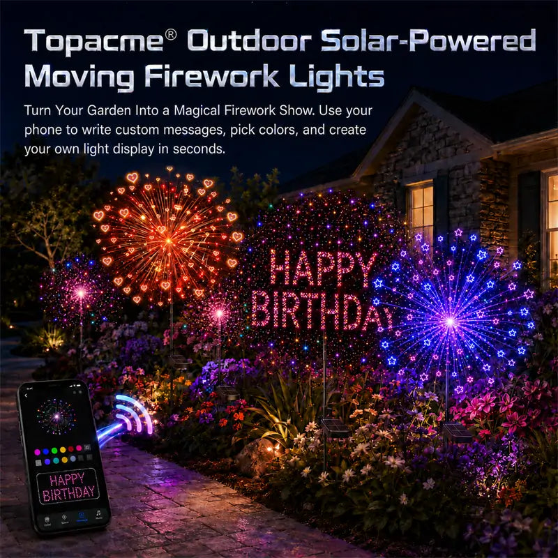 Topacme® Outdoor Solar-Powered Moving Firework Lights🎇🎇🎇
