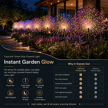 Topacme® Outdoor Solar-Powered Moving Firework Lights🎇