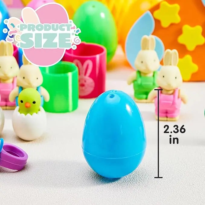 BARKOMA® Prefilled Easter Eggs Toys and Stickers for Easter Egg Hunt, Filled with Toys Party Favors for Kids Boys Girls Easter Eggs Hunt, Basket Stuffers Fillers, Classroom Prize Supplies Kids Outdoor Play
