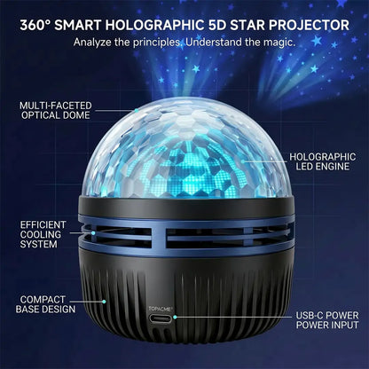 Topacme® 360° Night Light Projector - Smart Holographic Star Projector🌌